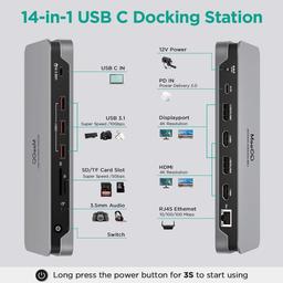 QGeeM D6908 USB C Laptop Docking Station