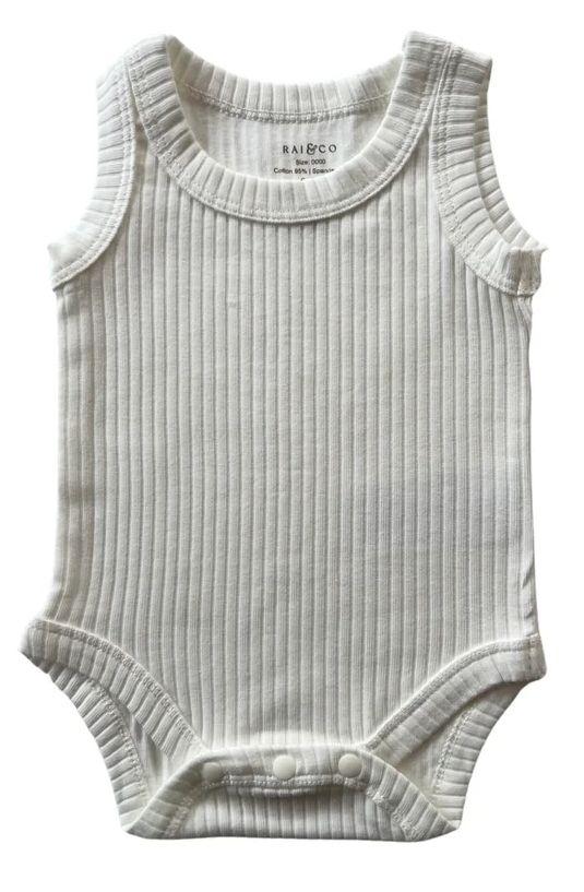 Rai & Co  Basic Singlet Bodysuit (Size 0) - White - Over Stock