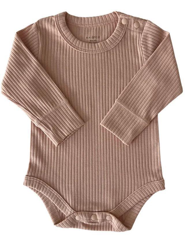 Rai & Co  Basics Long Sleeve Bodysuit (Size 000) - Pink - Over Stock