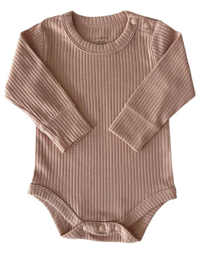 Rai & Co  Basics Long Sleeve Bodysuit (Size 0000) - Pink - Over Stock