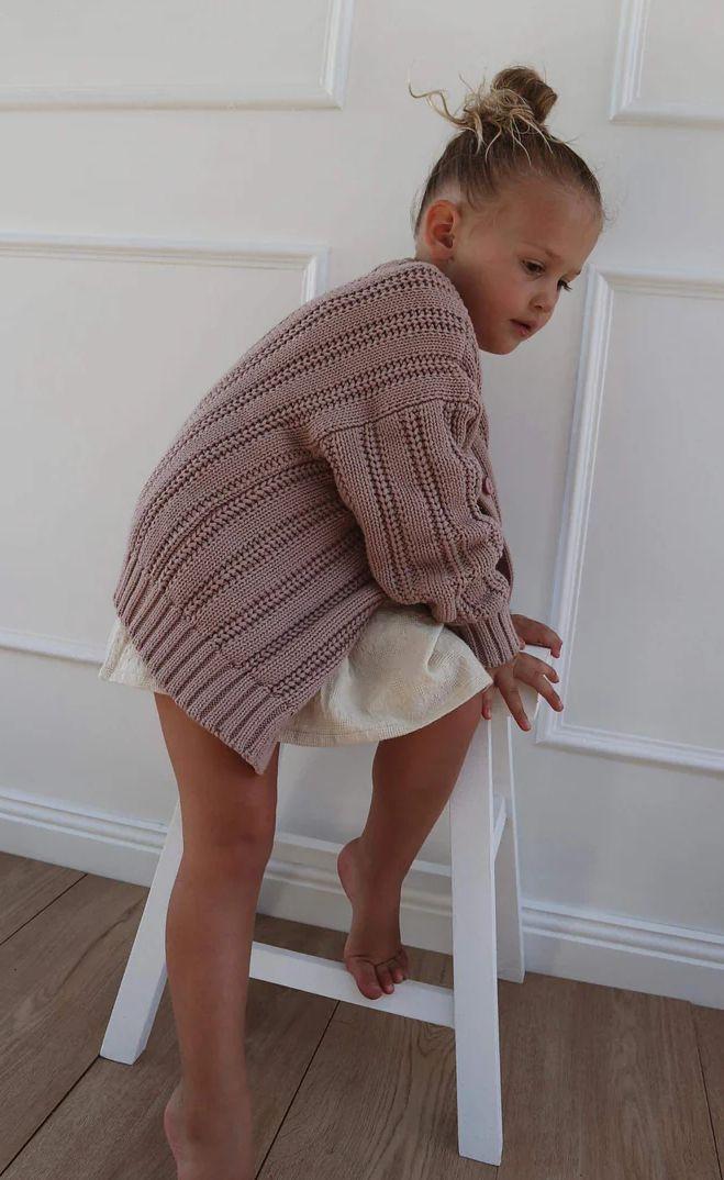 Rai & Co  Chunky Knitted Cardigan (Size 2) - Rose Pink - Brand New