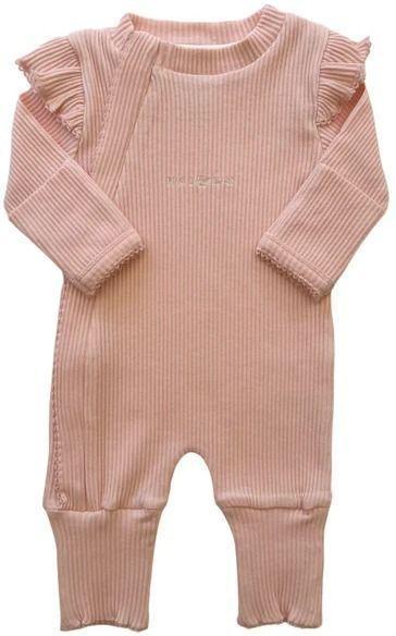 Rai & Co  Frill Ribbed Jumpsuit (Size 0) - Light Pink - Over Stock
