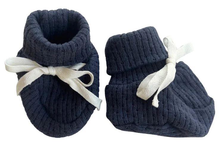 Rai & Co  Knitted Baby Booties - Navy - Over Stock