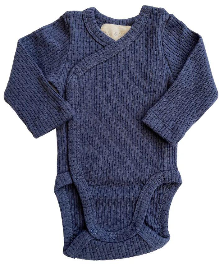 Rai & Co  Knitted Button Kimono (Size 00) - Navy - Over Stock