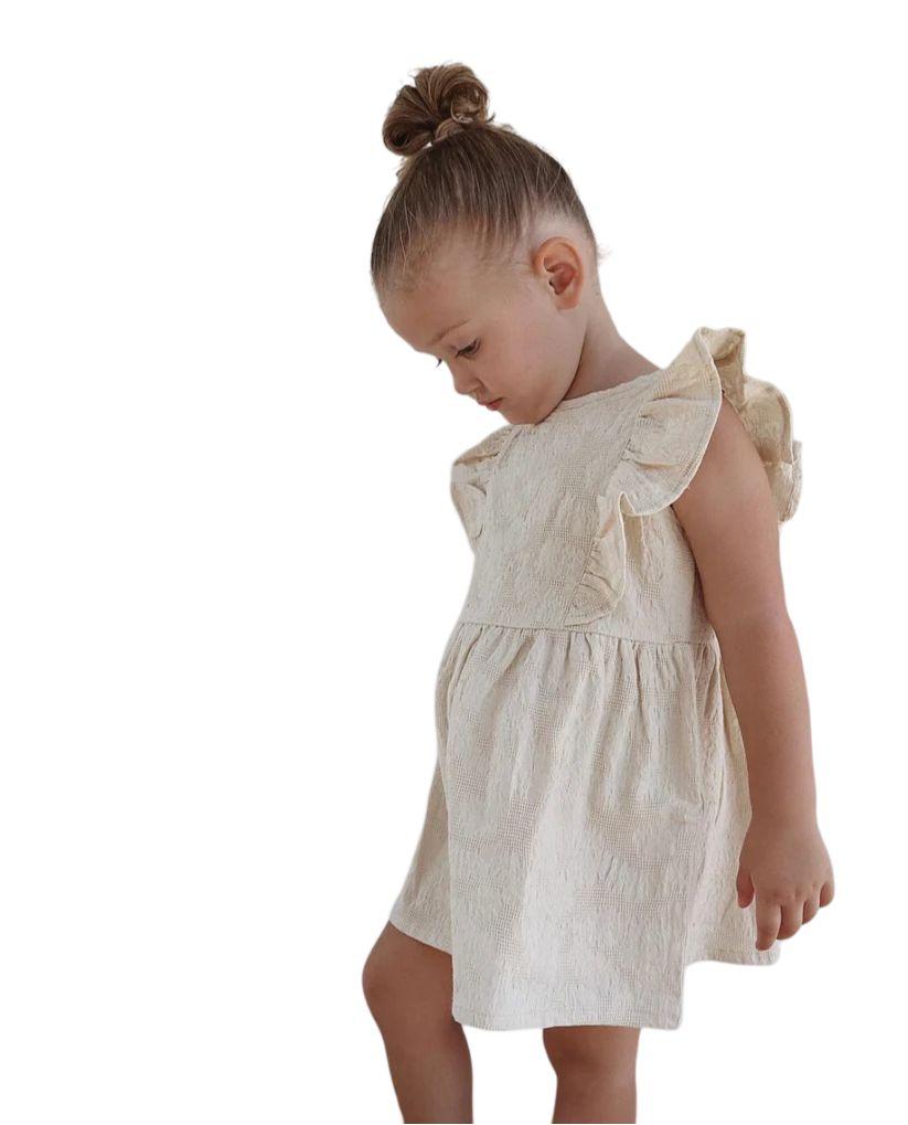Rai & Co  Lou Lou Frilled Dress With Pilchers (Size 6) - Beige - Over Stock