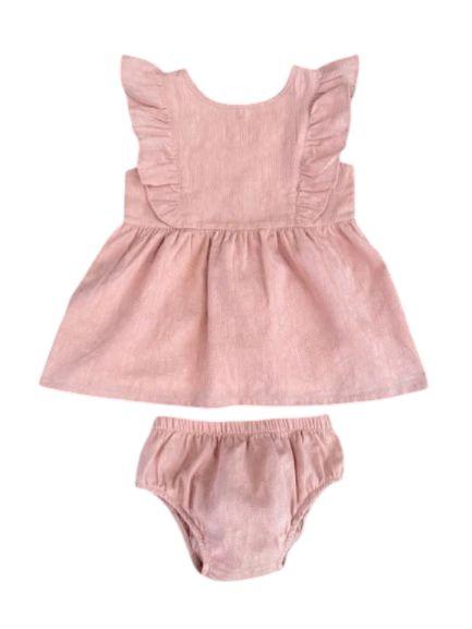 Rai & Co  Lou Lou Frilled Dress With Pilchers (Size 3) - Pink - Over Stock