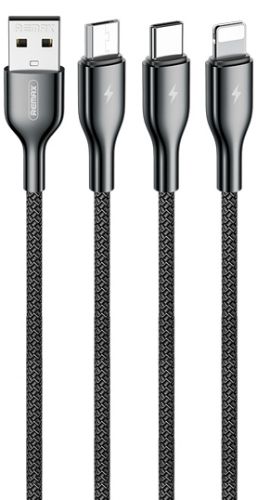 Remax RC-092th Kingpin 3-in1 Charging Cable (1.2M) - Black