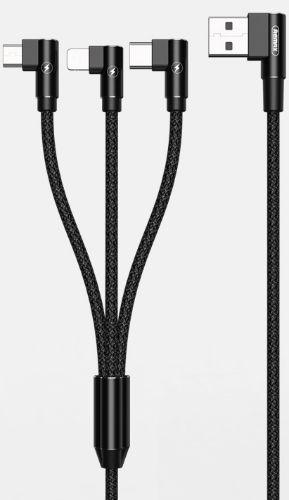 Remax  RC-167th Ranger 3-in-1 Charging Cable 2.4A (1M) - Black - Brand New