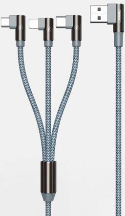 Remax RC-167th Ranger 3-in-1 Charging Cable 2.4A (1M) - Silver