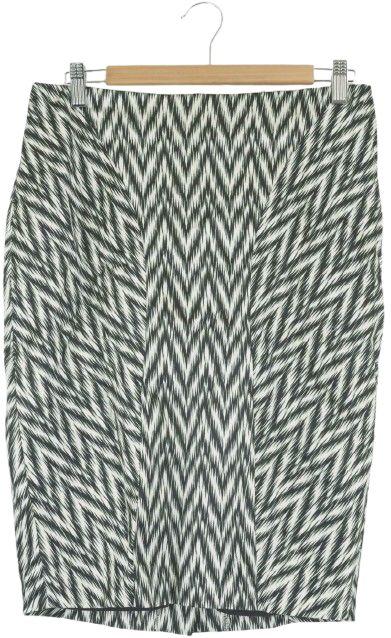 Saba  Pattern A Line Skirt 12 - Green/Black - Excellent