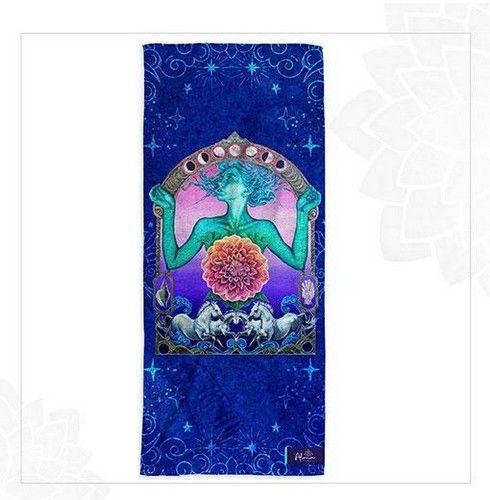 Alma Universal SACRED WOMAN BEACH TOWEL unisex Eco-friendly beach gym camping towel sand free galaxy art made from recycled plastic bottles - Default - Brand New