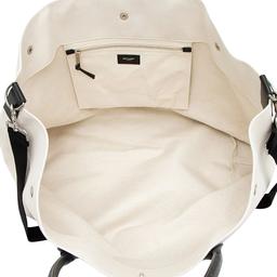 Saint Laurent Canvas Calfskin Rive Gauche Maxi Tote