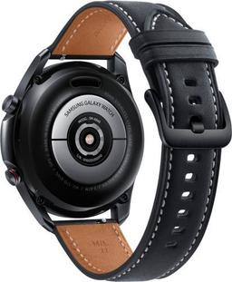 Samsung Galaxy Watch3 (Bluetooth) - 4GB - 45mm - Mystic Black Stainless Steel Case with Black Stainless Steel Leather Strap
