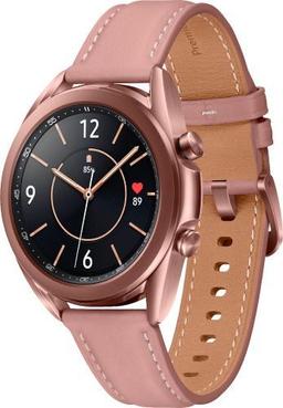 Samsung Galaxy Watch3 (Bluetooth) - 8GB - 41mm - Mystic Bronze Stainless Steel Case with Pink Stainless Steel Leather Strap