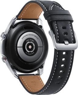 Samsung Galaxy Watch3 (Bluetooth) - 8GB - 41mm - Mystic Silver Stainless Steel Case with Black Leather Leather Strap