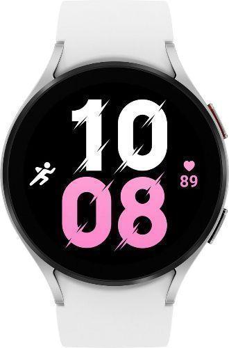 Samsung Galaxy Watch5 (Bluetooth + LTE) - 16GB - 40mm - Silver Aluminum Case with White Hybrid Leather Sport Band