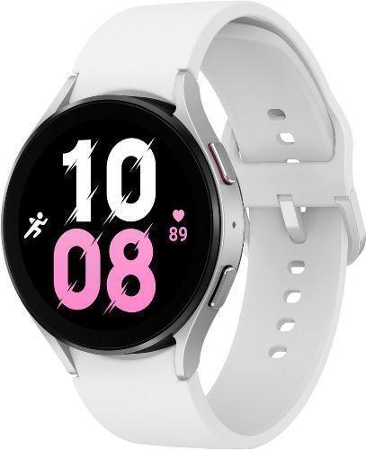 Samsung Galaxy Watch5 (Bluetooth + LTE) - 16GB - 40mm - Silver Aluminum Case with White Hybrid Leather Sport Band