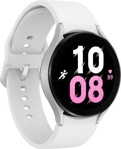 Samsung Galaxy Watch5 (Bluetooth + LTE) - 16GB - 40mm - Silver Aluminum Case with White Hybrid Leather Sport Band