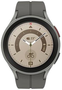 Samsung  Galaxy Watch5 Pro - 16GB - Bluetooth - 45mm - Gray Titanium - Titanium - Gray Titanium - Silicone - Excellent