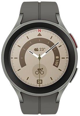 Samsung  Galaxy Watch5 Pro - 16GB - Bluetooth - 45mm - Gray Titanium - Titanium - Gray Titanium - Silicone - Excellent