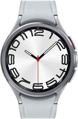 Samsung  Galaxy Watch6 - 16GB - Silver-Classic (Stainless Steel)-Hybrid Eco-Leather Band-Silver - Bluetooth - 47mm - Silver - Classic (Stainless Steel) - Silver - Hybrid Eco-Leather Band - Hybrid Eco-Leather - Excellent