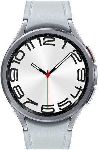 Samsung  Galaxy Watch6 - 16GB - Silver-Classic (Stainless Steel)-Hybrid Eco-Leather Band-Silver - Bluetooth - 47mm - Silver - Classic (Stainless Steel) - Silver - Hybrid Eco-Leather Band - Hybrid Eco-Leather - Excellent