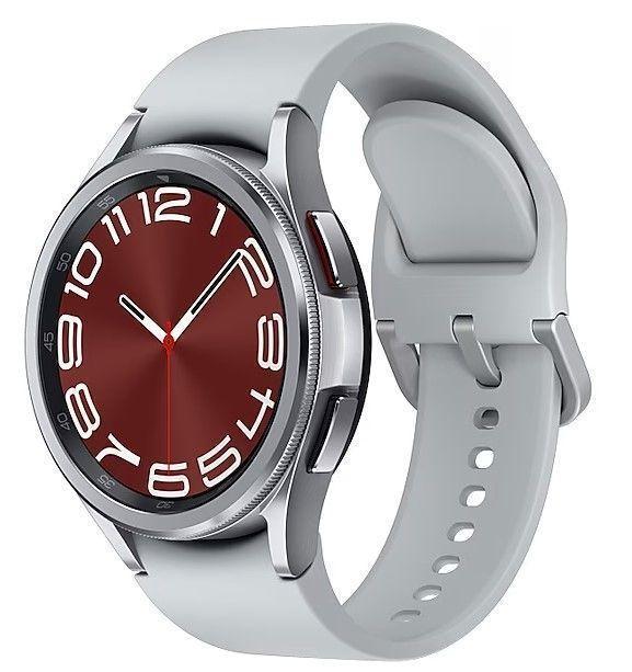 Samsung Galaxy Watch6 (Bluetooth) - 16GB - 47mm - Silver Classic (Stainless Steel) Case with Silver Fluoroelastomer Sports Band