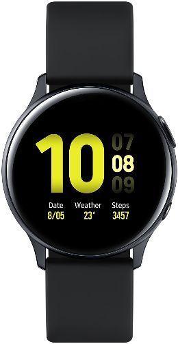 Samsung  Galaxy Watch Active2 - 4GB - Aqua Black-Aluminum-Fluoroelastomer Strap-Black - Bluetooth - 44mm - Aqua Black - Aluminum - Black - Fluoroelastomer Strap - Fluoroelastomer - Good