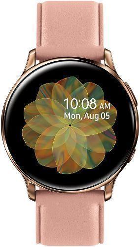Samsung Galaxy Watch Active2 (Bluetooth) - 4GB - 40mm - Gold Stainless Steel Case with Pink Fluoroelastomer Leather Strap
