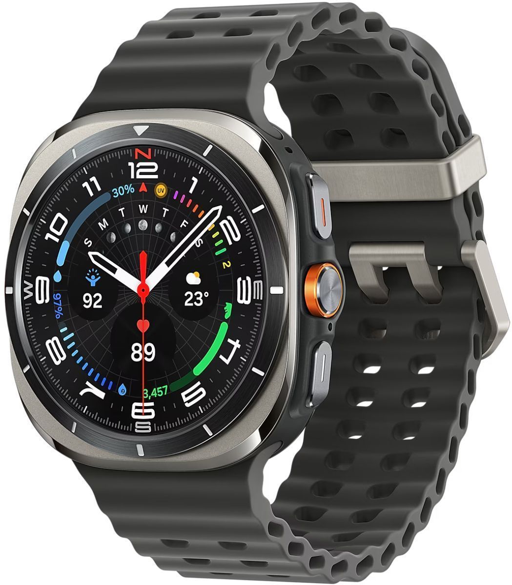 Galaxy Watch Ultra - 32GB - 47mm - Titanium Silver Titanium Case with Dark Grey Silicone Marine Band