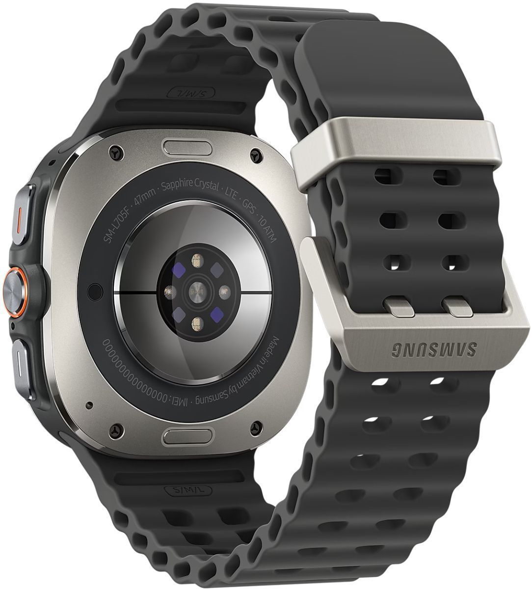 Galaxy Watch Ultra - 32GB - 47mm - Titanium Silver Titanium Case with Dark Grey Silicone Marine Band