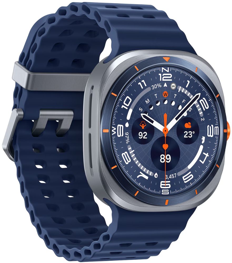 Galaxy Watch Ultra (2025) - 64GB - 47mm - Titanium Blue Titanium Case with Blue Hydrogenated Nitrile Butadiene Rubber Marine Band - S/M/L Size