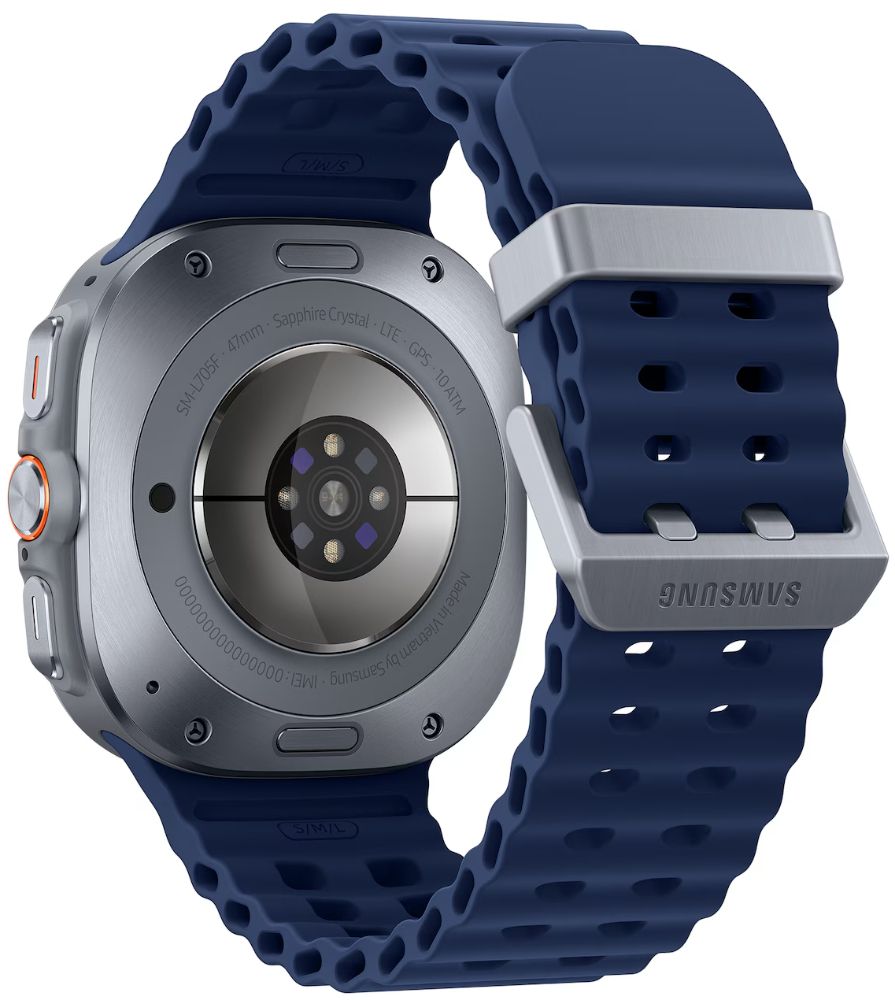 Galaxy Watch Ultra (2025) - 64GB - 47mm - Titanium Blue Titanium Case with Blue Hydrogenated Nitrile Butadiene Rubber Marine Band - S/M/L Size