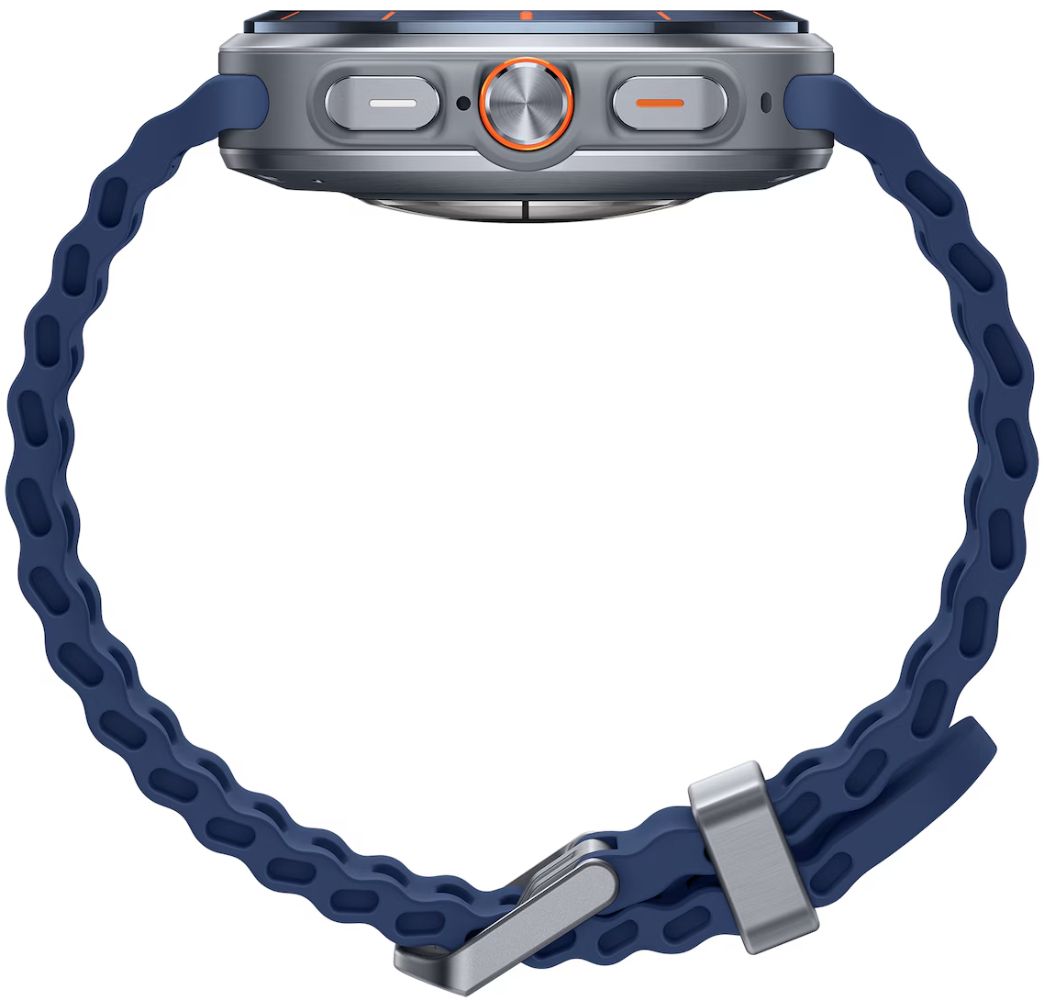 Galaxy Watch Ultra (2025) - 64GB - 47mm - Titanium Blue Titanium Case with Blue Hydrogenated Nitrile Butadiene Rubber Marine Band - S/M/L Size