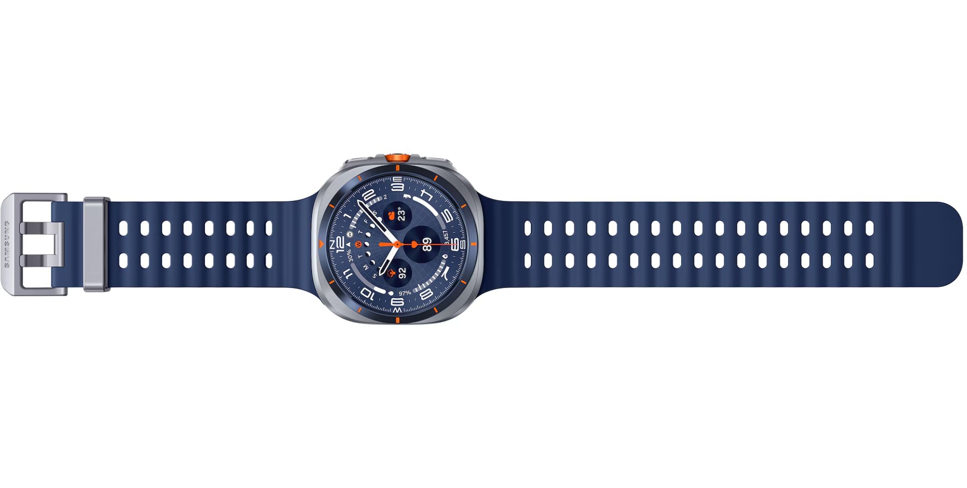 Galaxy Watch Ultra (2025) - 64GB - 47mm - Titanium Blue Titanium Case with Blue Hydrogenated Nitrile Butadiene Rubber Marine Band - S/M/L Size