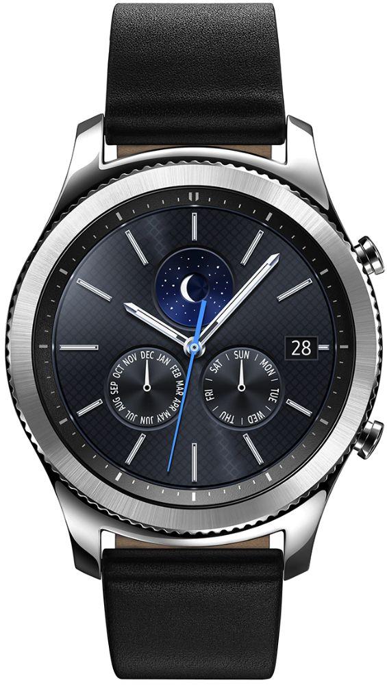 Samsung Gear S3 Smartwatch (Bluetooth) - 4GB - 46mm - Silver Classic (Stainless Steel) Case with Black Leather Leather Strap