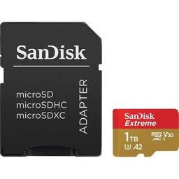 SanDisk Extreme microSD UHS-I Card (Up to 160MB/s) with Adapter - 64GB - Red