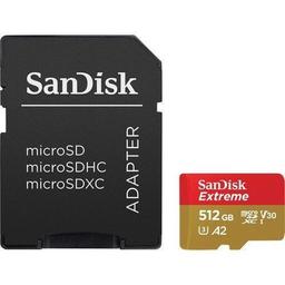 SanDisk Extreme microSD UHS-I Card (Up to 160MB/s) with Adapter - 64GB - Red