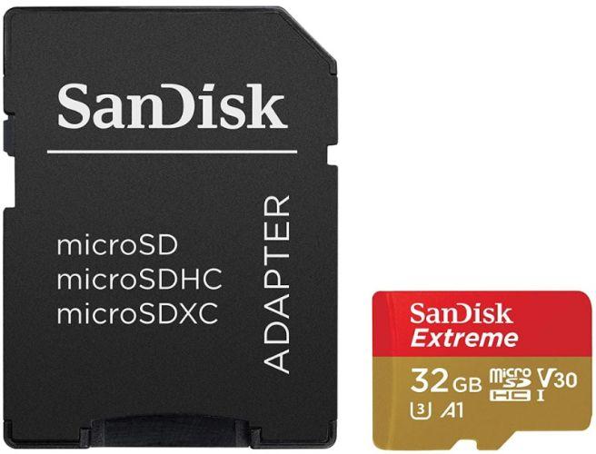 SanDisk Extreme microSD UHS-I Card (Up to 160MB/s) with Adapter - 64GB - Red