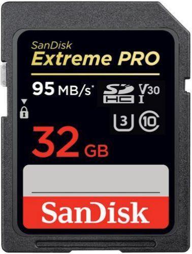 SanDisk  Extreme PRO SDHC/SDXC UHS-I Memory Card (95MB/s) - 32GB - Black - Brand New