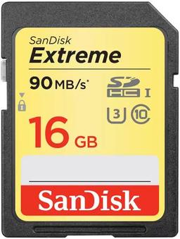 SanDisk Extreme SDHC/SDXC UHS-I Memory Card (Up to 150MB/s) - 16GB - Black