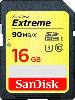 SanDisk Extreme SDHC/SDXC UHS-I Memory Card (90MB/s) - 16GB - Black