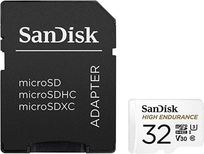 SanDisk  High Endurance microSD Card with Adapter - 32GB - White - Brand New
