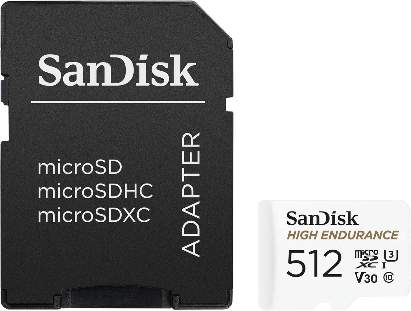SanDisk High Endurance microSDHC/SDXC Card with Adapter - 32GB - White