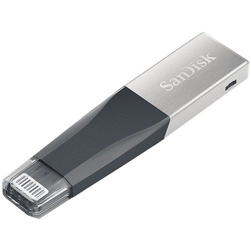 SanDisk iXpand Mini Flash Drive for Apple iPhone - 128GB - Grey