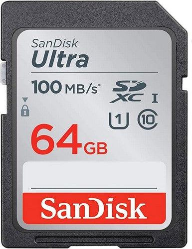 SanDisk  Ultra SDHC/SDXC UHS-I C10 Memory Card (100MB/s) - 64GB - Black - Brand New
