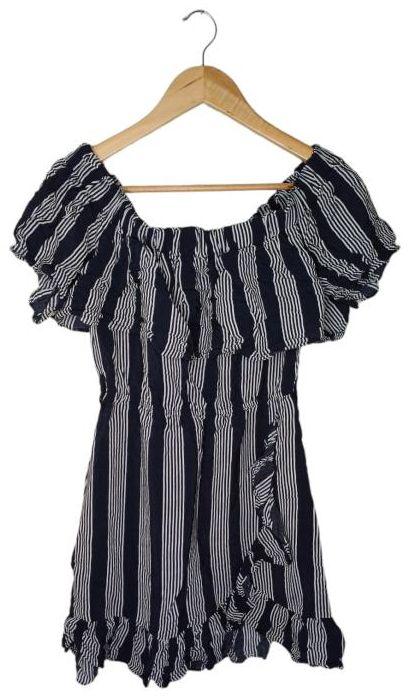 Seed Striped Of The Shoulder Mini Dress XS