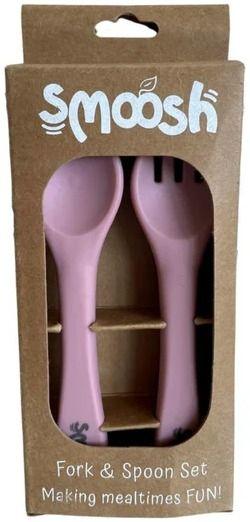 Smoosh Fork and Spoon Set - Pink