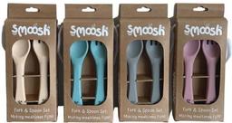 Smoosh Fork and Spoon Set - Pink