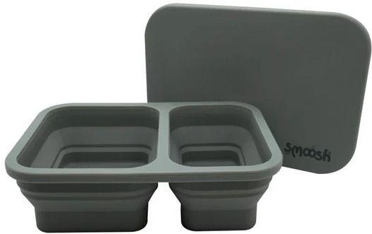 Smoosh  Silicone Collapsible Lunch Box - Grey - Brand New